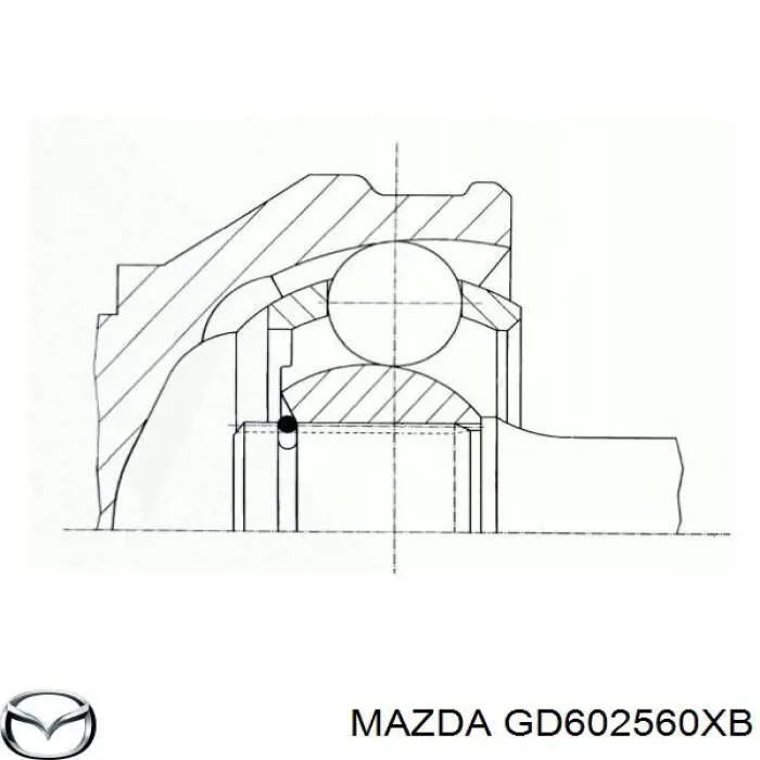 GD602560XB Mazda árbol de transmisión delantero izquierdo