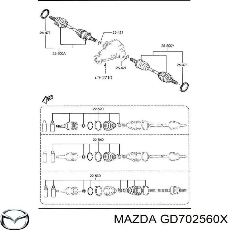 Árbol de transmisión trasero izquierdo para Mazda CX-9 