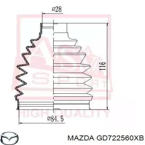 GD722560XB Mazda Semieje delantero izquierdo