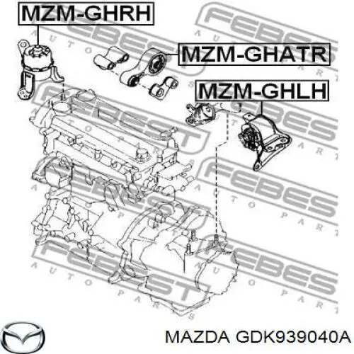 GDK939040A Mazda soporte de motor trasero