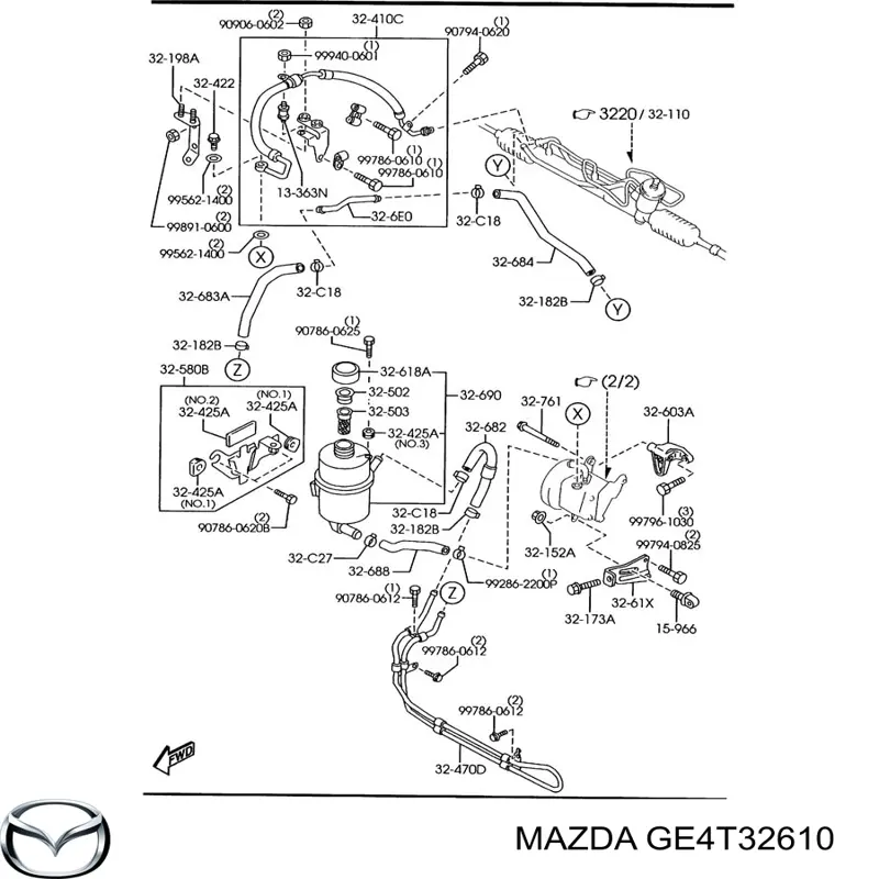 Juego de reparación de bomba de dirección hidráulica Mazda GE4T32610 precio, desde 15,79 EUR