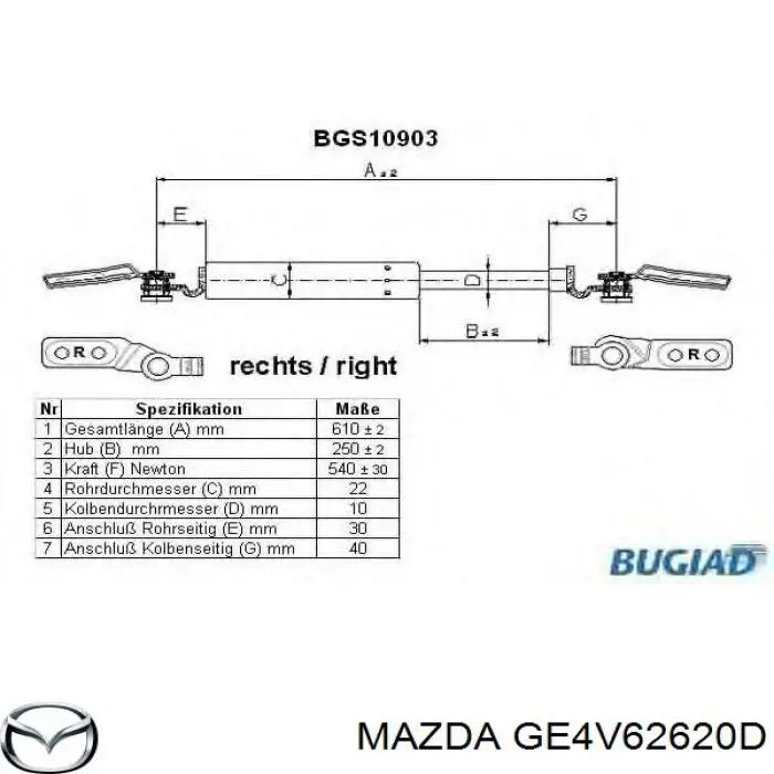 Amortiguadores maletero Mazda 626 5 
