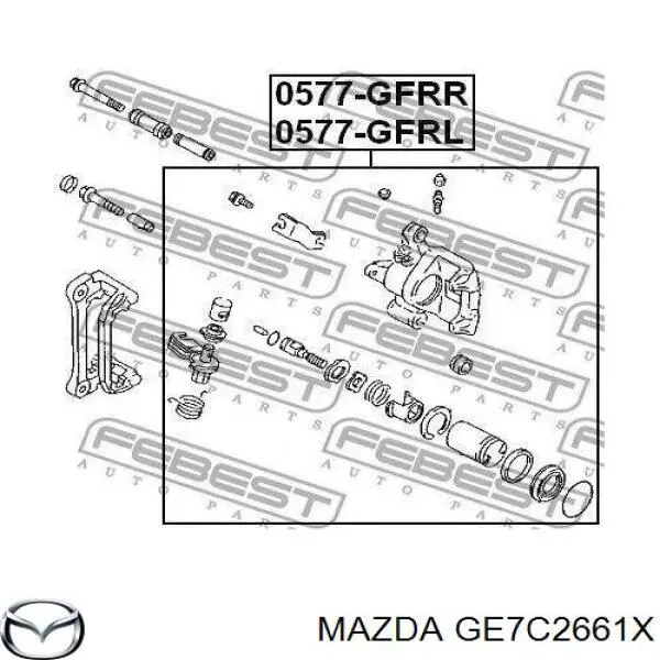 Pinza de freno trasera derecha GE7C2661X Mazda