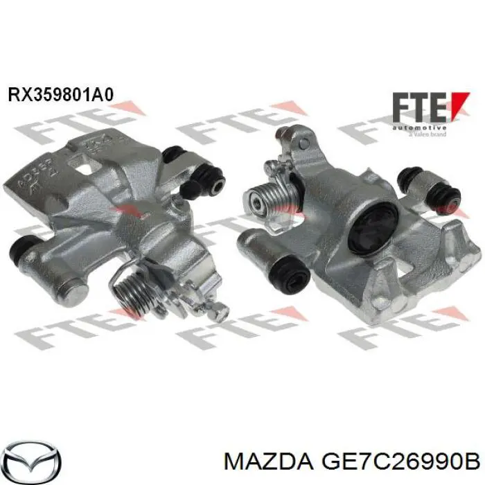 Pinza de freno trasera izquierda GE7C26990B Mazda