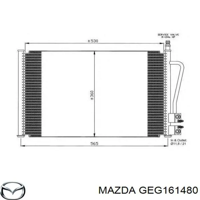 Aire acondicionado capacitor Mazda GEG161480 precio, desde 237,79 EUR