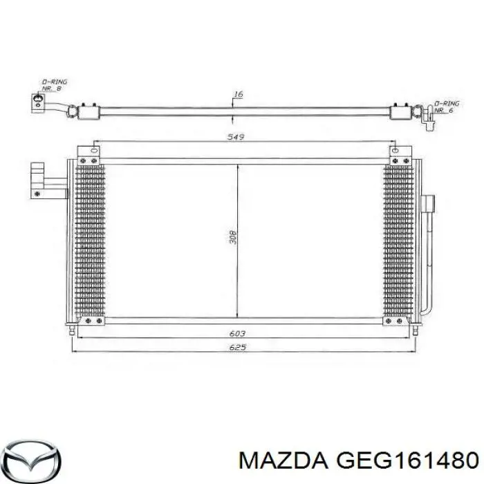 Comprar GEG161480 Mazda Condensador de aire acondicionado