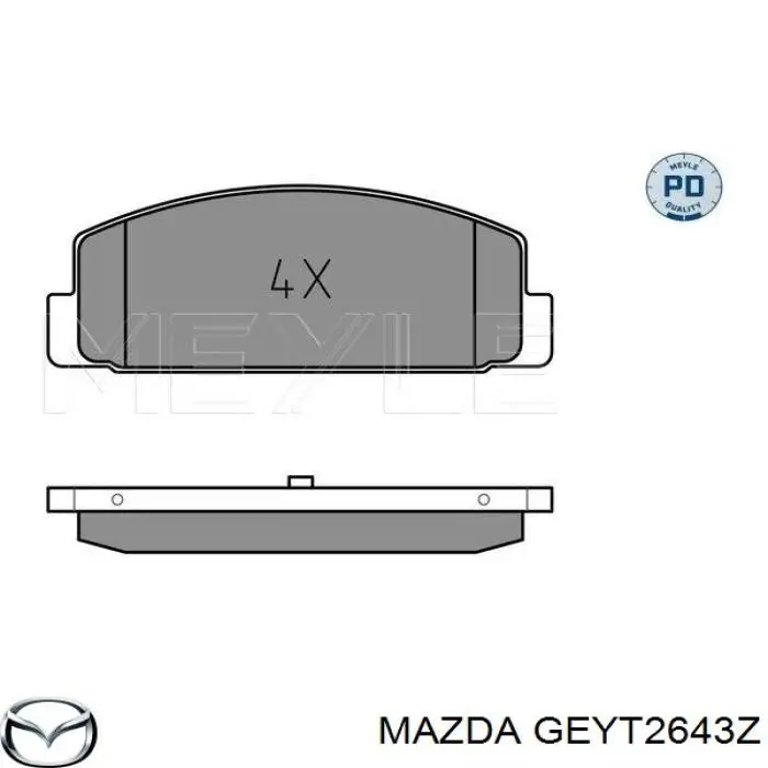 GEYT2643Z Mazda pastillas de freno traseras