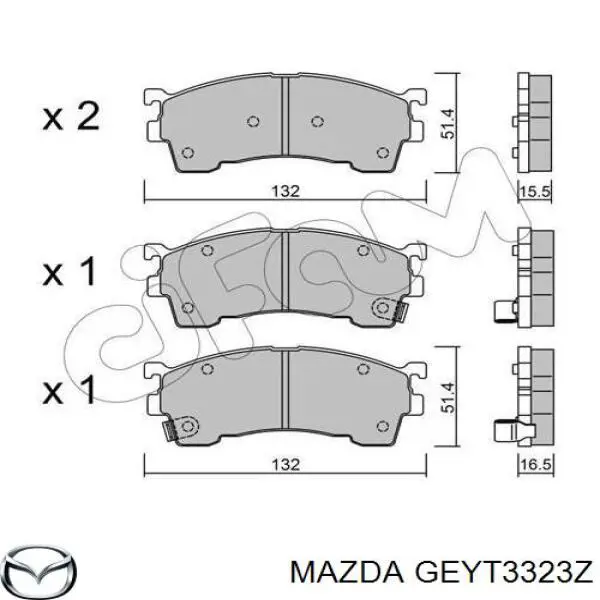 GEYT3323Z Mazda pastillas de freno delanteras
