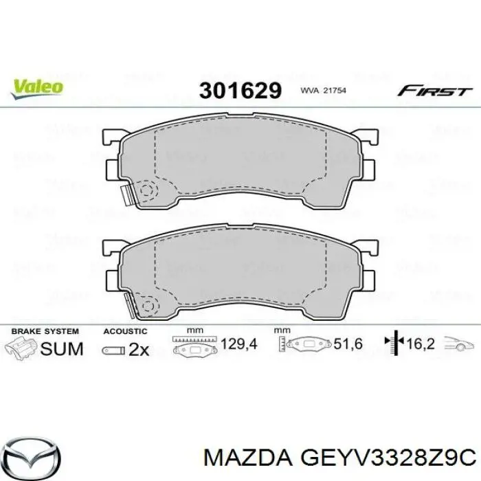 GEYV3328Z9C Mazda pastillas de freno delanteras