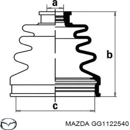 GG1122540 Mazda fuelle, árbol de transmisión delantero interior