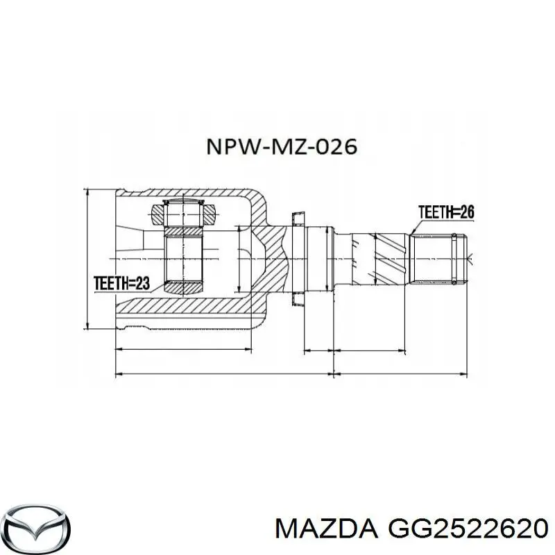 Junta homocinética interna delantera izquierda Mazda GG2522620 precio, desde 44,69 EUR