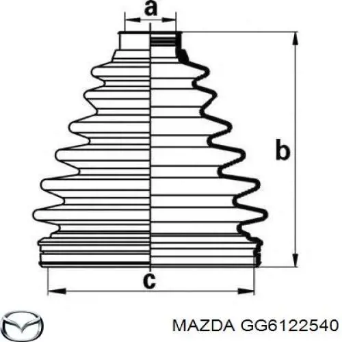 Fuelle transmisión delantero exterior Mazda GG6122540 precio, desde 13,98 EUR