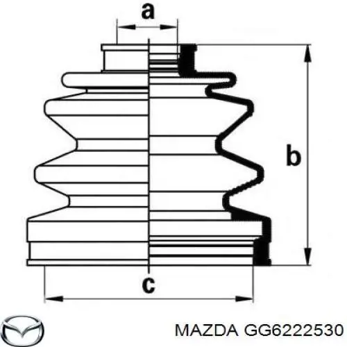 GG6222530 Mazda fuelle, árbol de transmisión delantero exterior