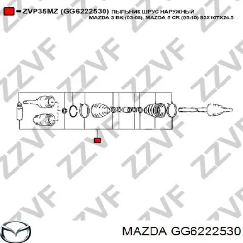 Comprar GG3325600B Mazda Semieje delantero izquierdo
