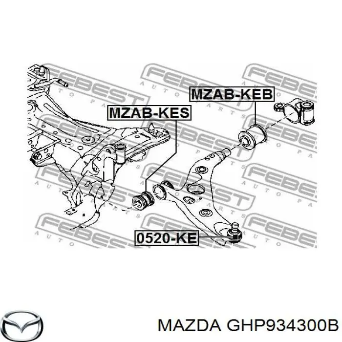 Brazo inferior derecho de la suspensión delantera Mazda GHP934300B precio, desde 80,20 EUR