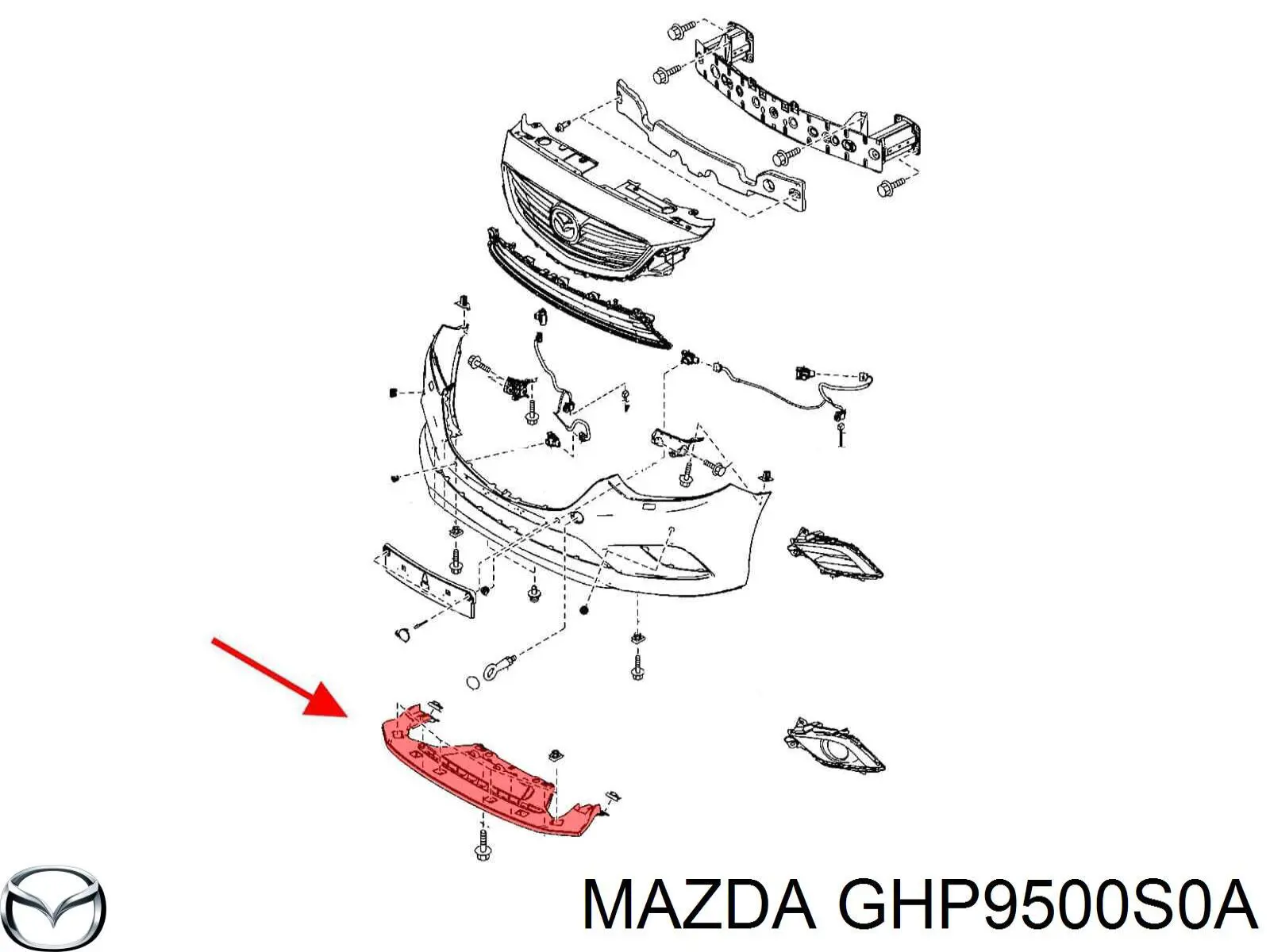 Cubierta, parachoques delantero Mazda GHP9500S0A precio, desde 27,10 EUR