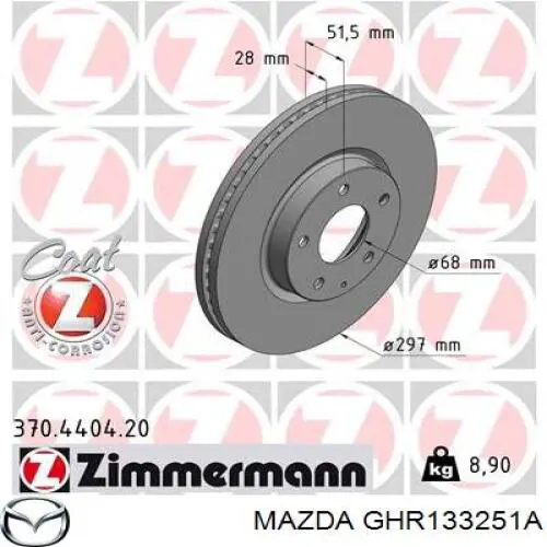 Frenos delanteros Mazda GHR133251A precio, desde 44,12 EUR