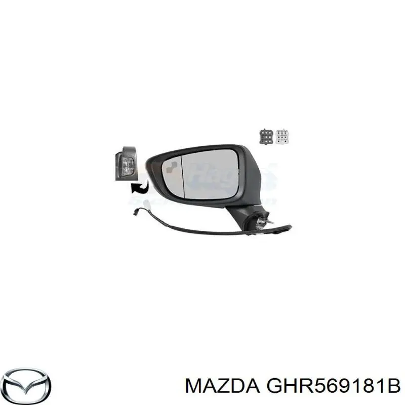  Espejo de retrovisor izquierdo Mazda 6 
