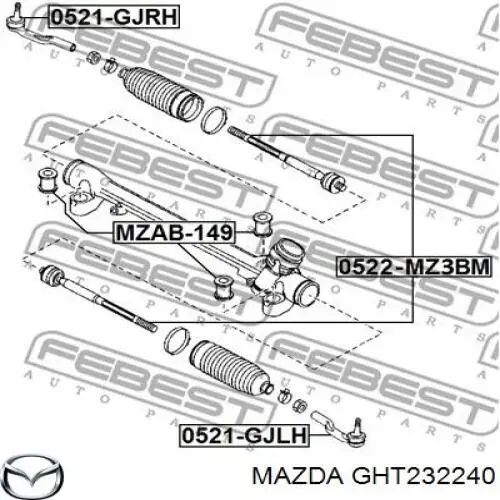 GHT232240 Mazda barra de acoplamiento