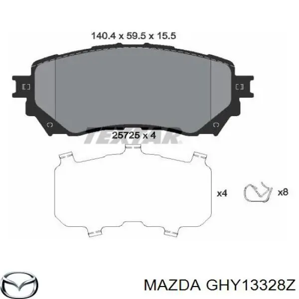 GHY13328Z Mazda pastillas de freno delanteras