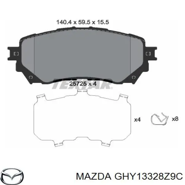 Pastillas freno delanteras Mazda GHY13328Z9C precio, desde 32,16 EUR