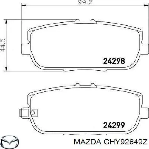 Conjunto De Muelles Almohadilla Discos Traseros para Mazda 6 (GJ, GL)