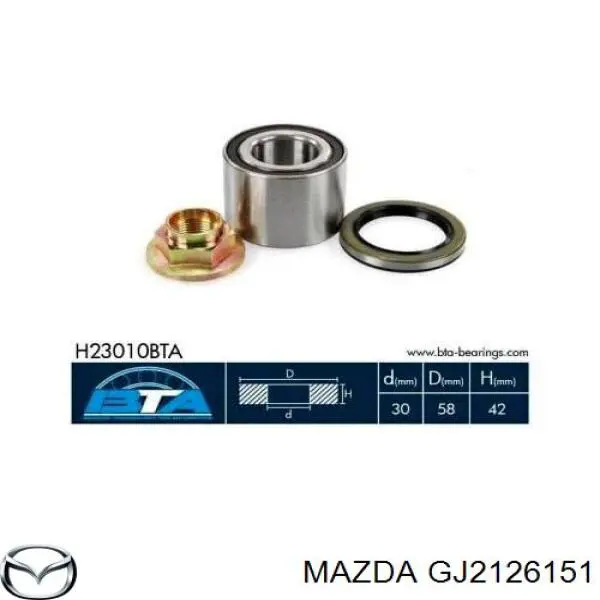 Cojinete de rueda trasero Mazda 626 3 GD