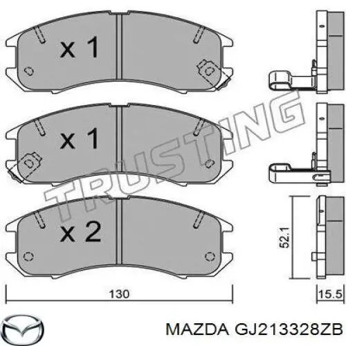 GJ213328ZB Mazda pastillas de freno delanteras