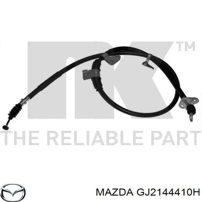 GJ2144410H Mazda cable de freno de mano trasero derecho
