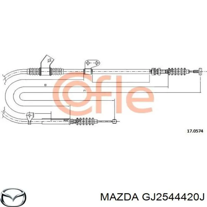 170574 Cofle cable de freno de mano trasero izquierdo