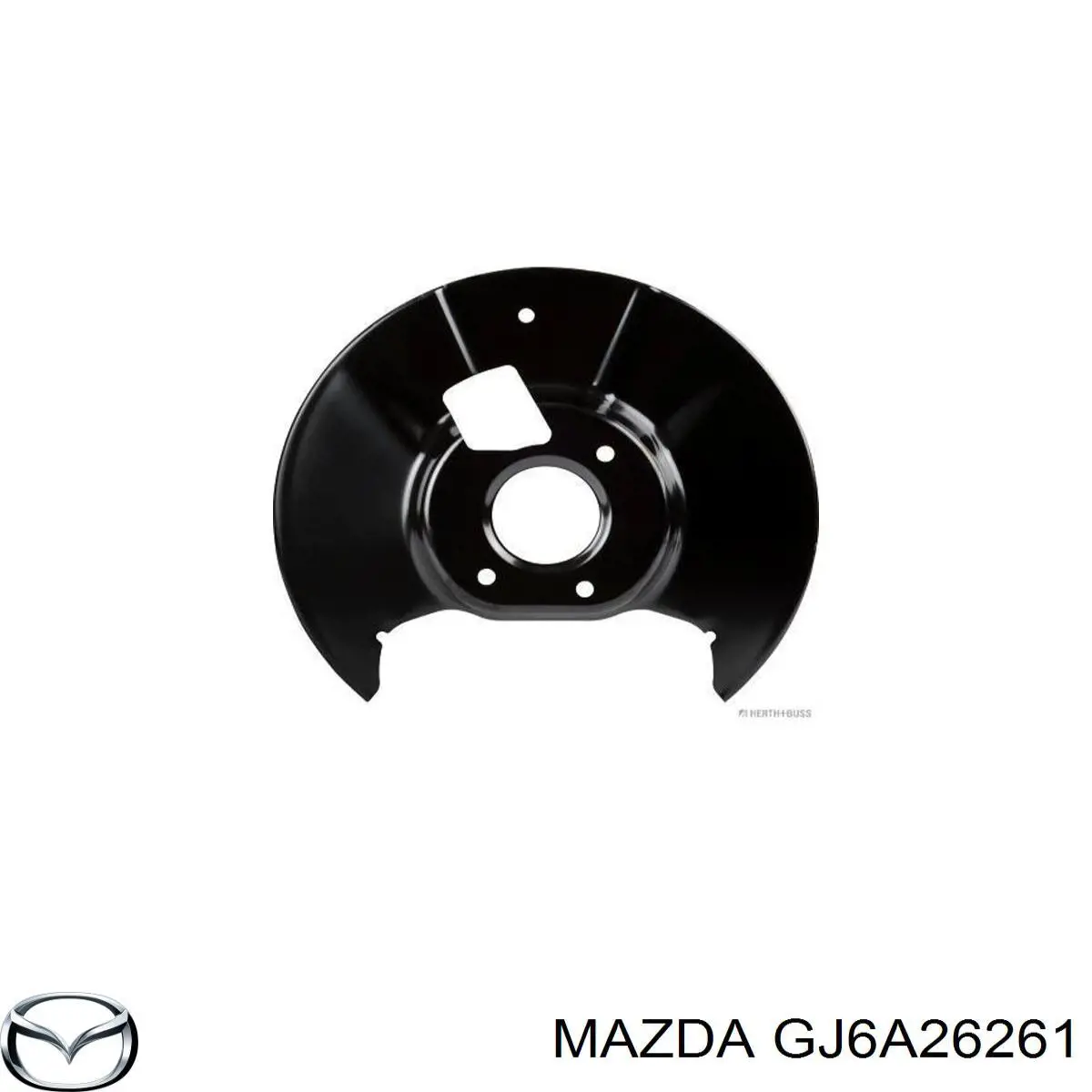 GJ6A26261A Mazda chapa protectora contra salpicaduras, disco de freno trasero derecho