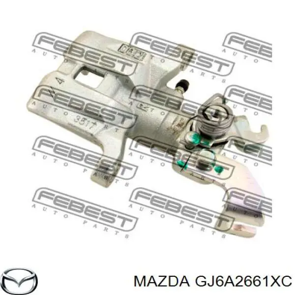 GJ6A2661XC Mazda pinza de freno trasero derecho