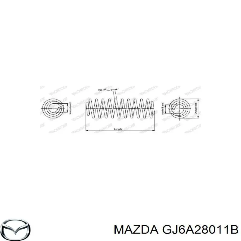 GJ6A28011B Mazda muelle de suspensión eje trasero