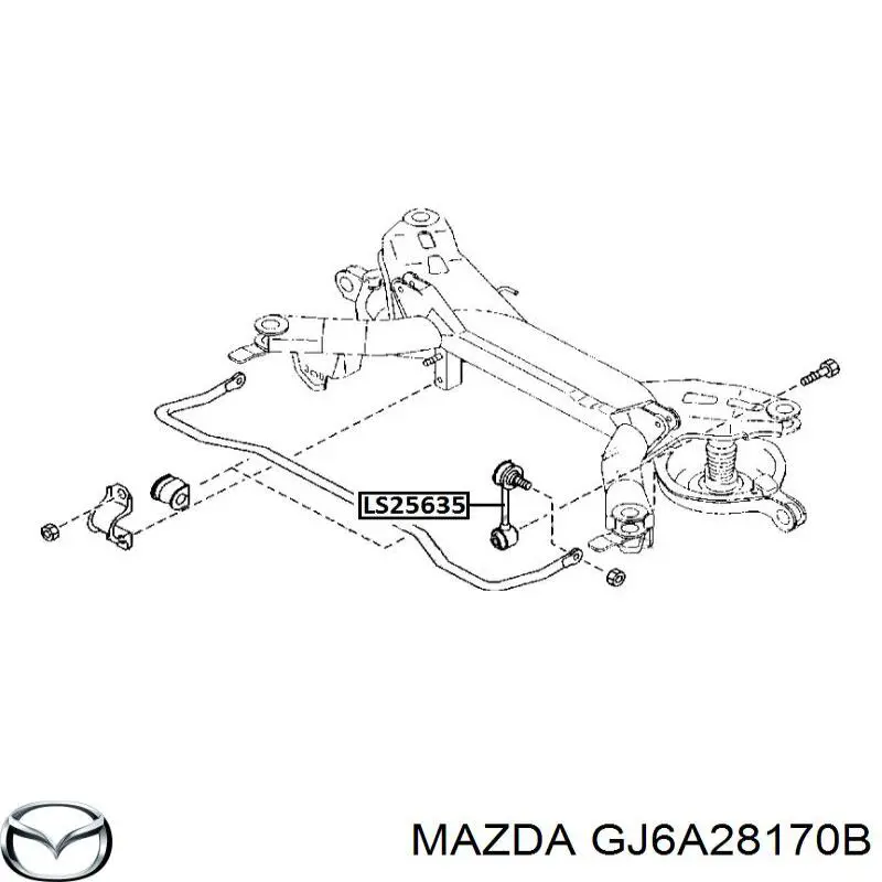 GJ6A28170B Mazda soporte de barra estabilizadora trasera