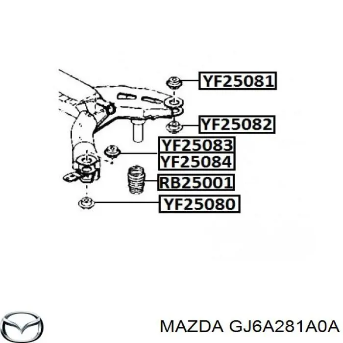 Soporte de ballesta trasera para Mazda 6 (GG)