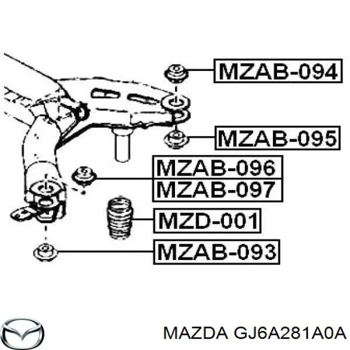 Comprar GJ6A281A0A Mazda Tope de muelle trasero