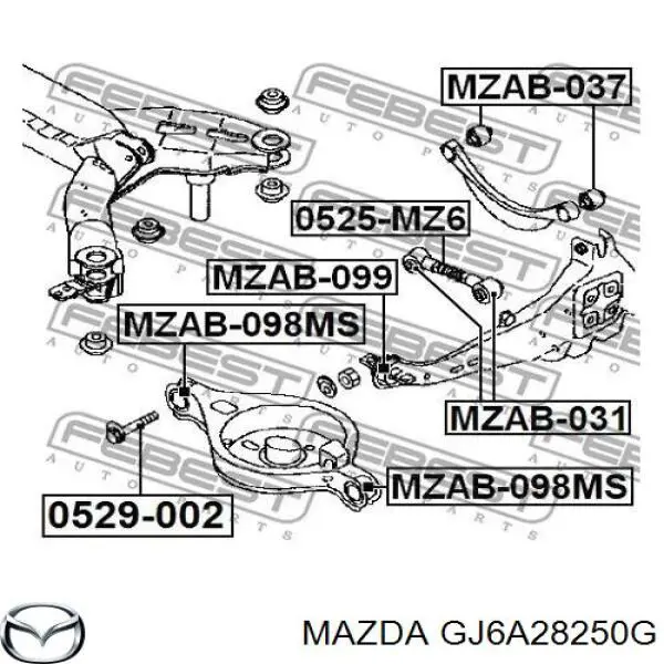 Brazo longitudinal inferior izquierdo de la suspensión trasera Mazda GJ6A28250G precio, desde 95,15 EUR