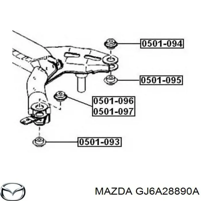 Silentblock del subchasis trasero Mazda GJ6A28890A precio, desde 9,36 EUR