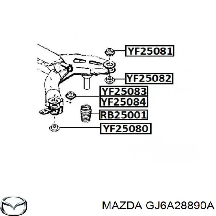 GJ6A28890A Mazda suspensión, cuerpo del eje trasero