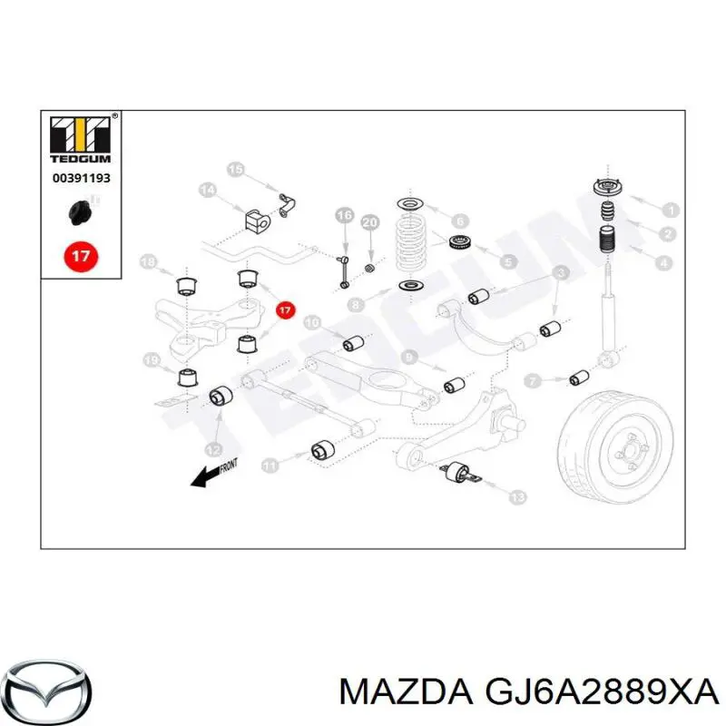 Comprar GJ6A2889XA Mazda Silentblock trasero