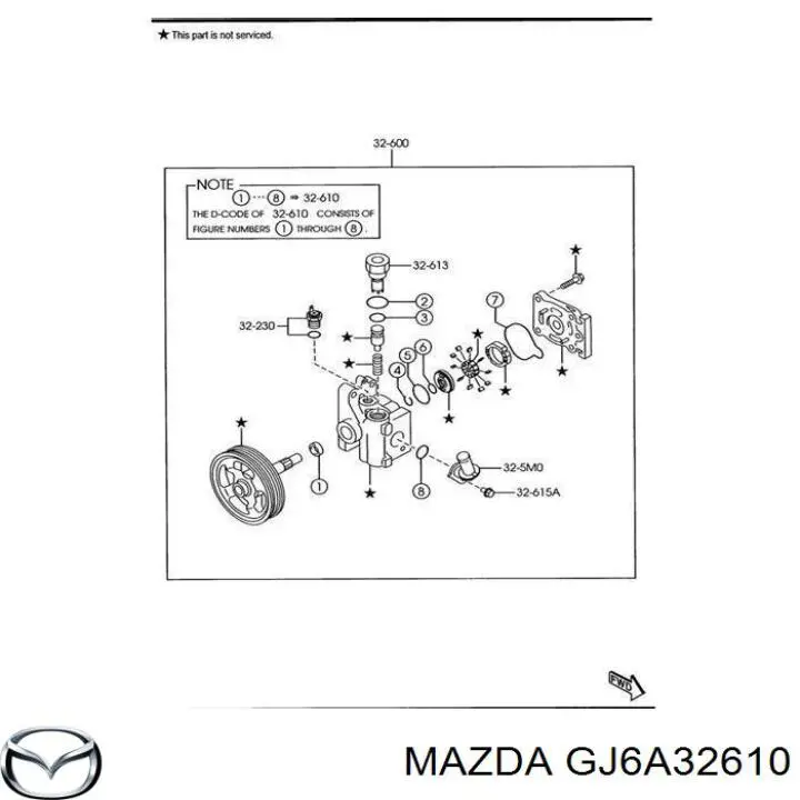 Juego de reparación, bomba de dirección hidráulica para Mazda 3 (BK12)