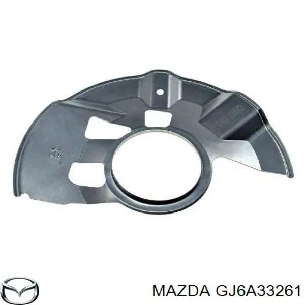 GJ6A33261 Mazda chapa protectora contra salpicaduras, disco de freno delantero derecho