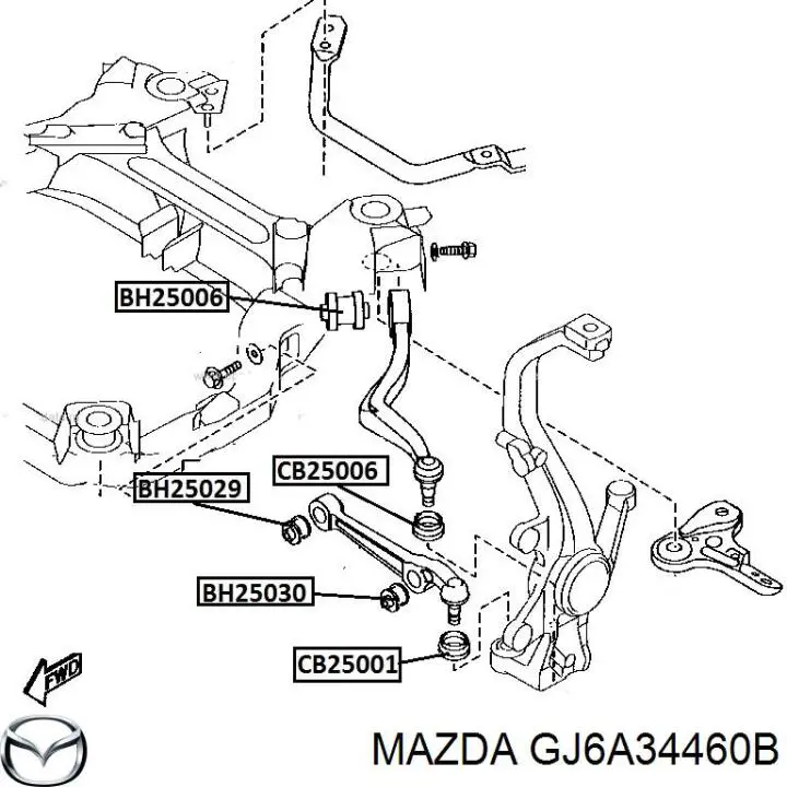 Silentblock suspension Mazda GJ6A34460B