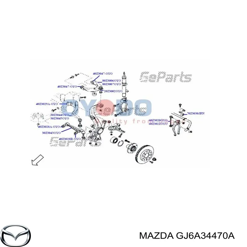 Silentblock de brazo de suspensión Mazda GJ6A34470A precio, desde 9,38 EUR