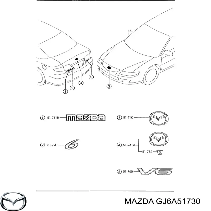 Comprar GJ6A51730 Mazda Emblema