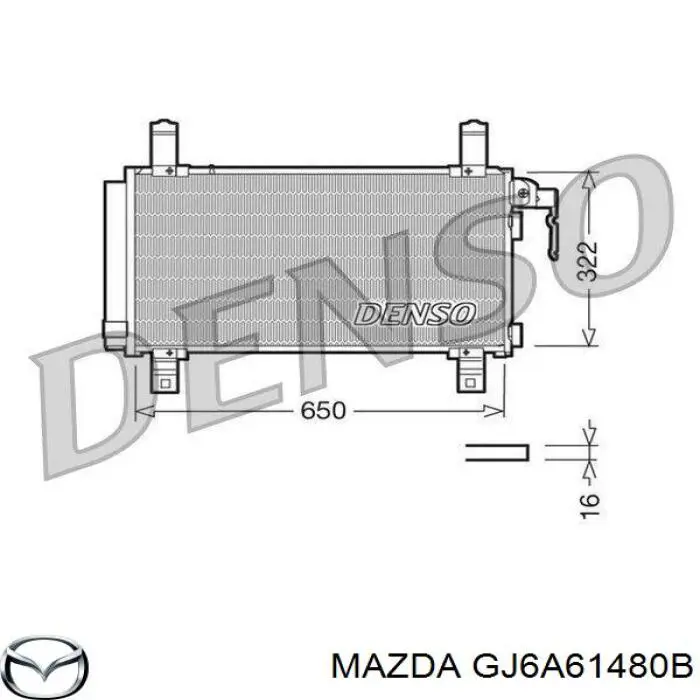 GJ6A61480B Mazda condensador aire acondicionado