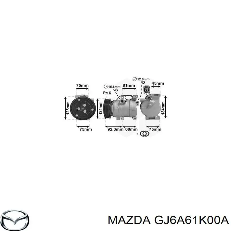 Compresor ac Mazda GJ6A61K00A precio, desde 253,25 EUR