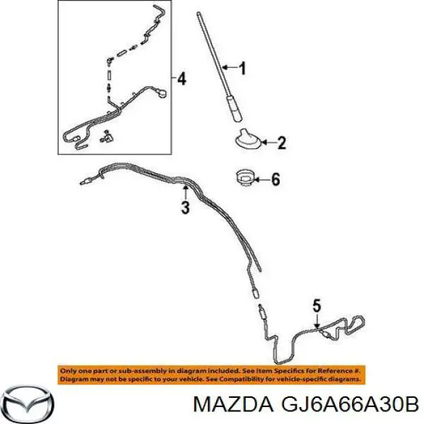 Comprar GJ6A66A30B Mazda Vástago de antena