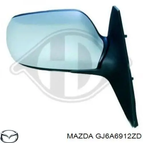 GJ6A-69-12ZD Mazda espejo retrovisor derecho