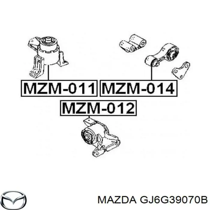 GJY039070 Mazda Cojín del motor